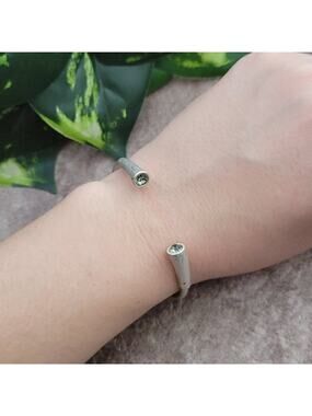 MARLYN SCHIFF Silver Tone Open Cuff Bangle Bracelet